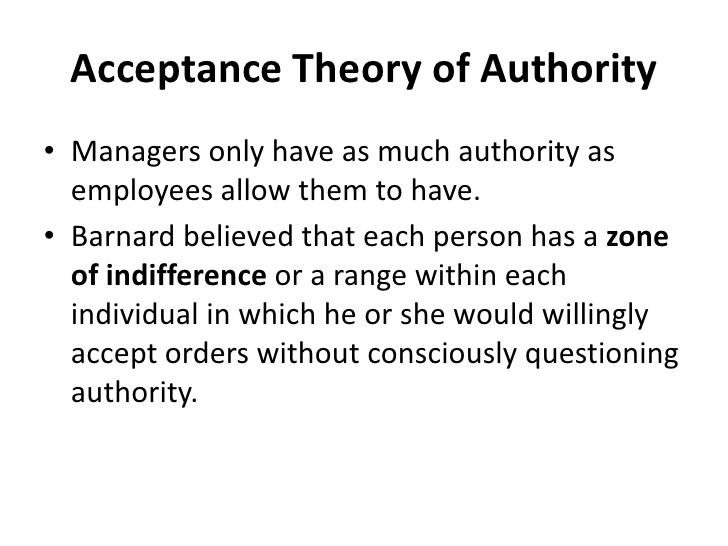 Acceptance theory of authority